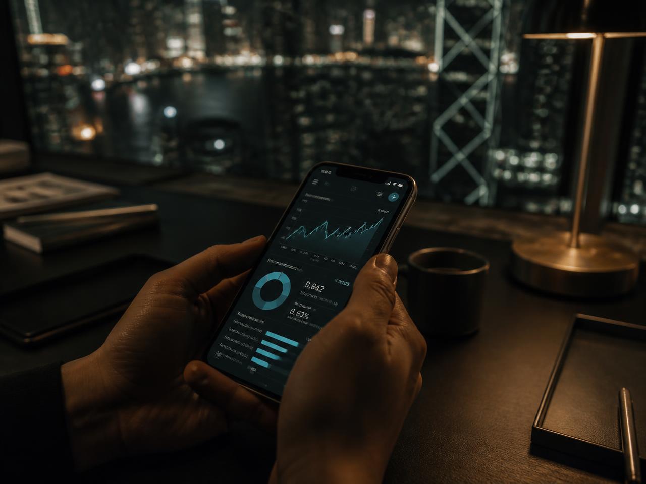 Anonymous hands viewing private analytics